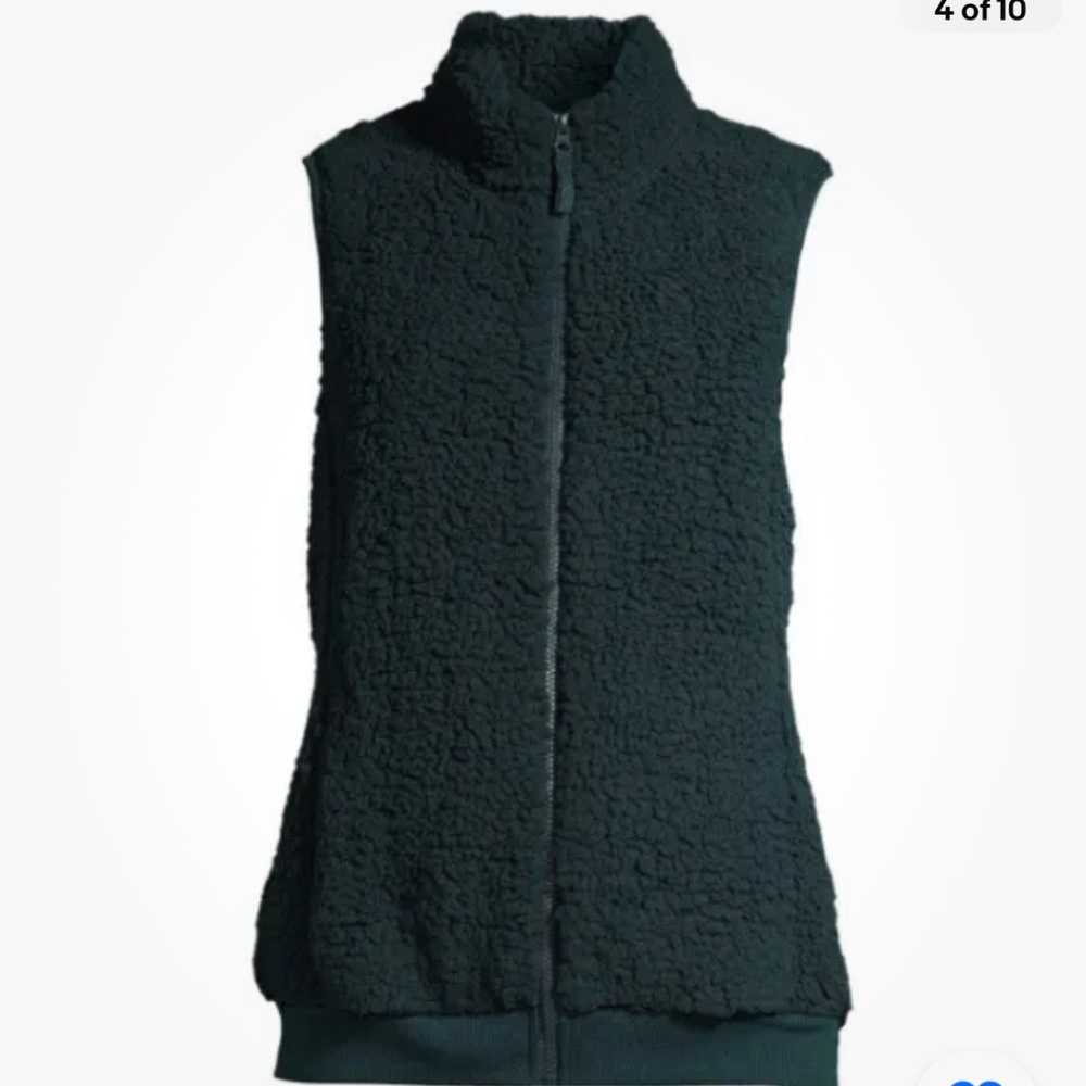 Time and Tru Women’s Green Sherpa Vest Size XL (16-18) NEW - Picture 4 of 10